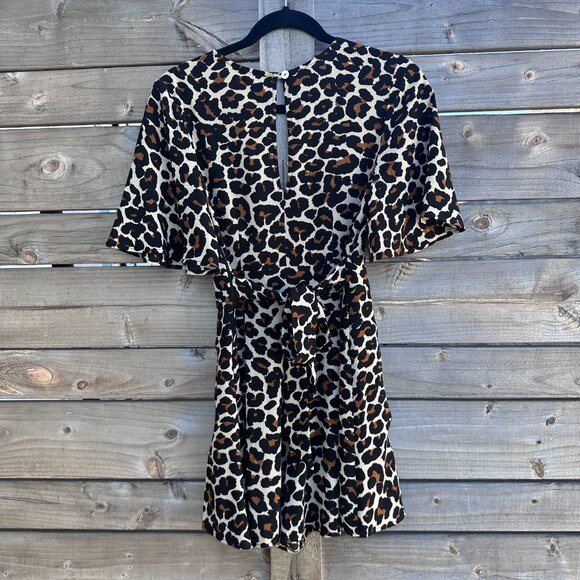Show Me Your Mumu Tallara Low Cut Animal Print Cheetah Romper Dress - S - Picture 4 of 6